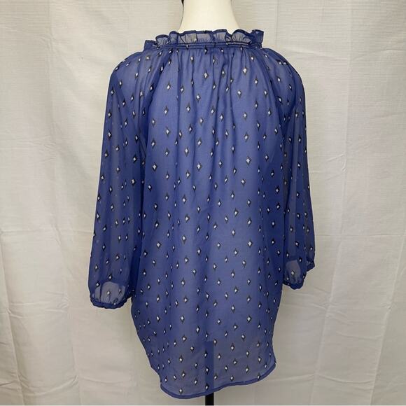 PRICED TO SELL!! French Connection Blue Sheer Blouse, Size S - Picture 5 of 15